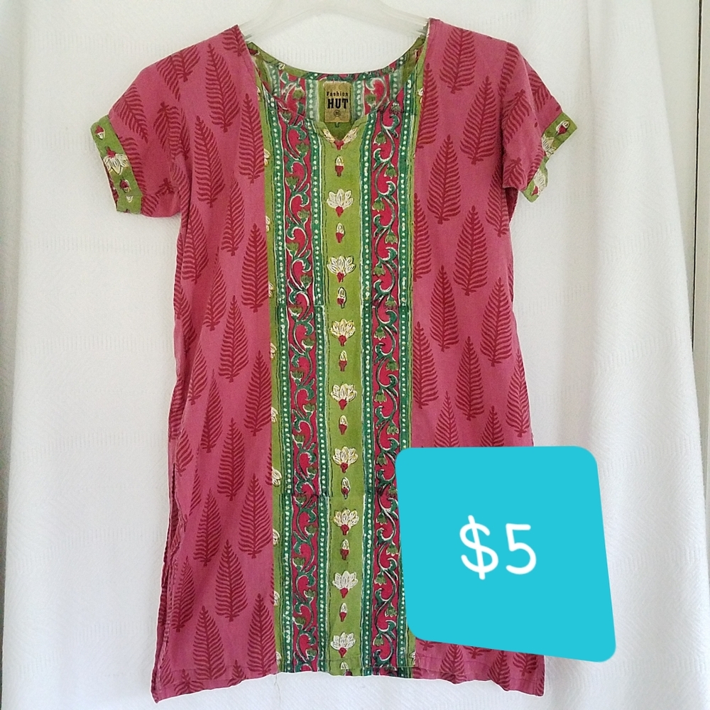 Fashion Hut Pink and Green Kurta